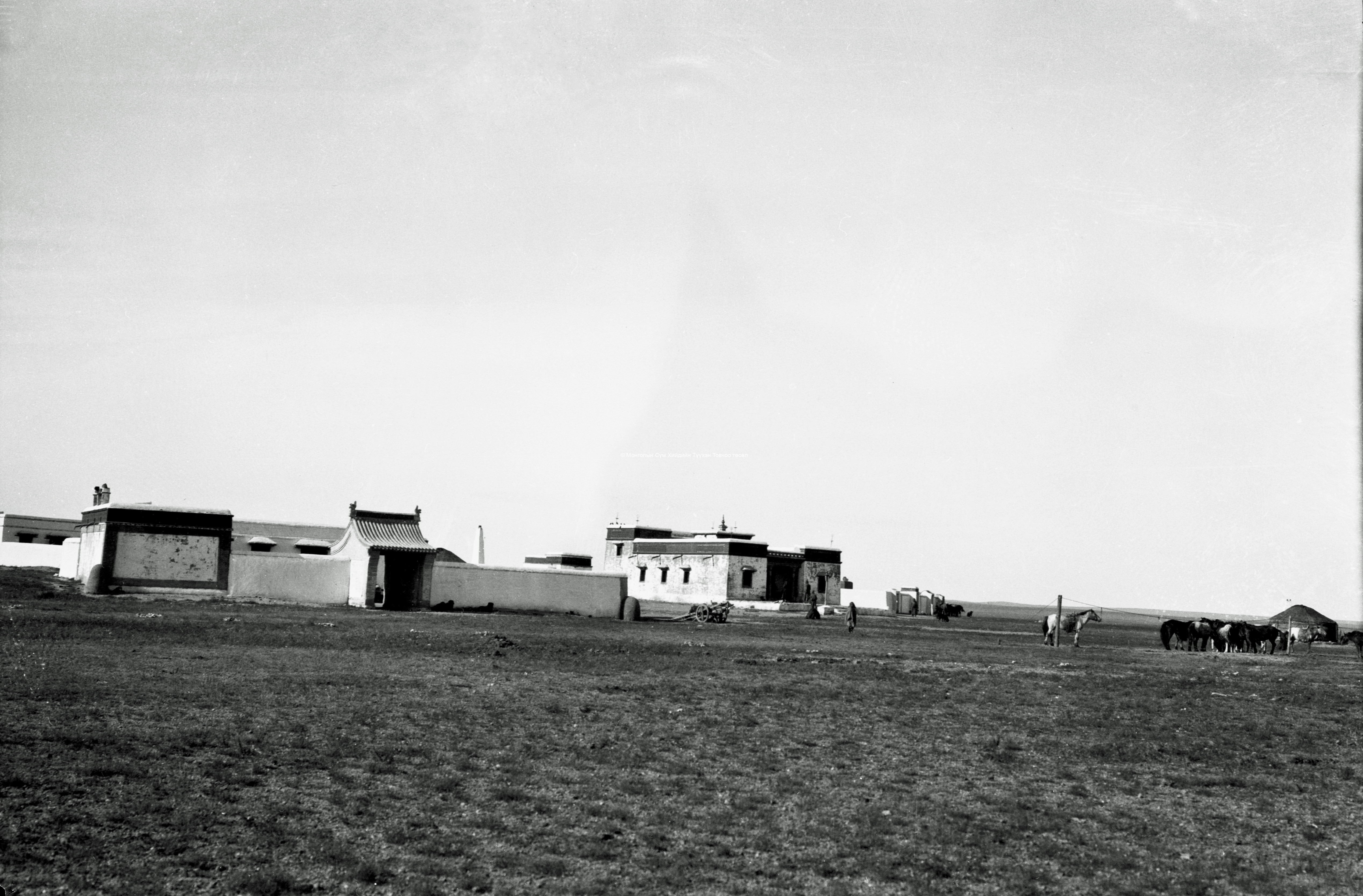 Roy Chapman Andrews Collection. 241609  Monastery near Ude - far view. Photo by Yvette Borup Andrews. American Natural History Museum